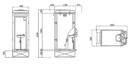 キャリー式手洗い室図面