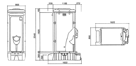 キャリー式小便室図面